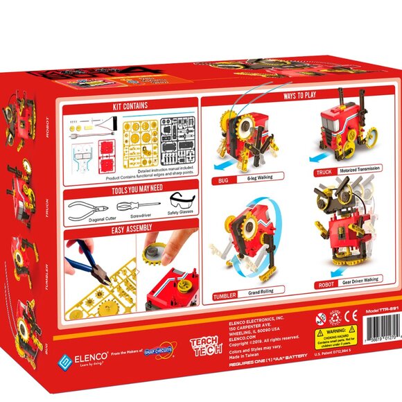 Teach Tech Elenco Motobot 4 Transforming Robot Building Kit STEM Educational Toy - Picture 7 of 7